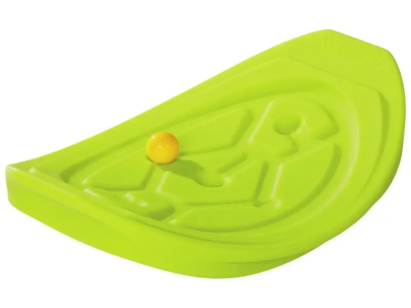 Wavy Balance Board green polyethylene balance trainer helping children build stability, rhythm, and core strength.