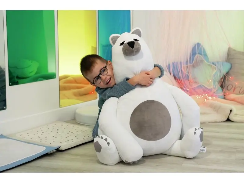 tactile weighted bear encouraging grounding, security, and calm during rest or transition times
